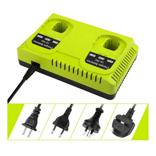 For RYOBI P108 / P117 12-18V Lithium Nickel Battery Dual Port Charger, Plug: EU by buy2fix