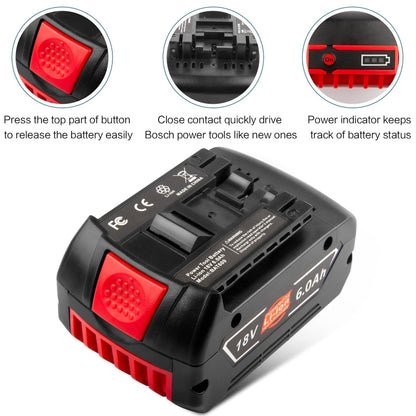 6000mAh 18V Electric Tool Battery Electrical Drilling Spare Battery, For Bosch BSH180 / CAG180-01 / CCS180 / CCS180B / CCS180K - Electric Saws & Accessories by buy2fix | Online Shopping UK | buy2fix