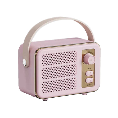 Mini Retro HIFI Level Stereo Sound Handheld Portable Bluetooth Speaker, Color: Pink - Mini Speaker by buy2fix | Online Shopping UK | buy2fix