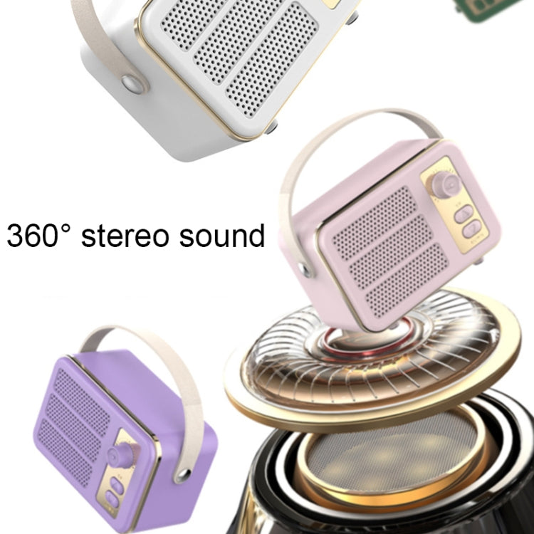 Mini Retro HIFI Level Stereo Sound Handheld Portable Bluetooth Speaker, Color: White - Mini Speaker by buy2fix | Online Shopping UK | buy2fix