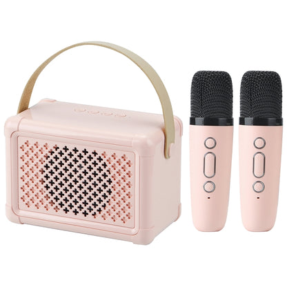 Portable Bluetooth Speaker Home Mini Karaoke Audio, Style: Dual-Microphone+Speaker(Pink) - Mini Speaker by buy2fix | Online Shopping UK | buy2fix