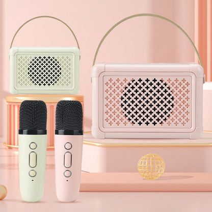 Portable Bluetooth Speaker Home Mini Karaoke Audio, Style: Dual-Microphone+Speaker(Pink) - Mini Speaker by buy2fix | Online Shopping UK | buy2fix