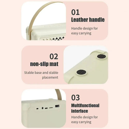 Portable Bluetooth Speaker Home Mini Karaoke Audio, Style: Dual-Microphone+Speaker(Pink) - Mini Speaker by buy2fix | Online Shopping UK | buy2fix