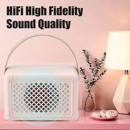 Portable Bluetooth Speaker Home Mini Karaoke Audio, Style: Microphone+Speaker(Light Yellow) - Mini Speaker by buy2fix | Online Shopping UK | buy2fix