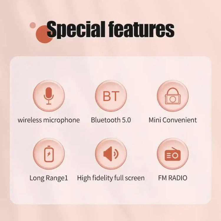 Portable Bluetooth Speaker Home Mini Karaoke Audio, Style: Microphone+Speaker(Pink) - Mini Speaker by buy2fix | Online Shopping UK | buy2fix