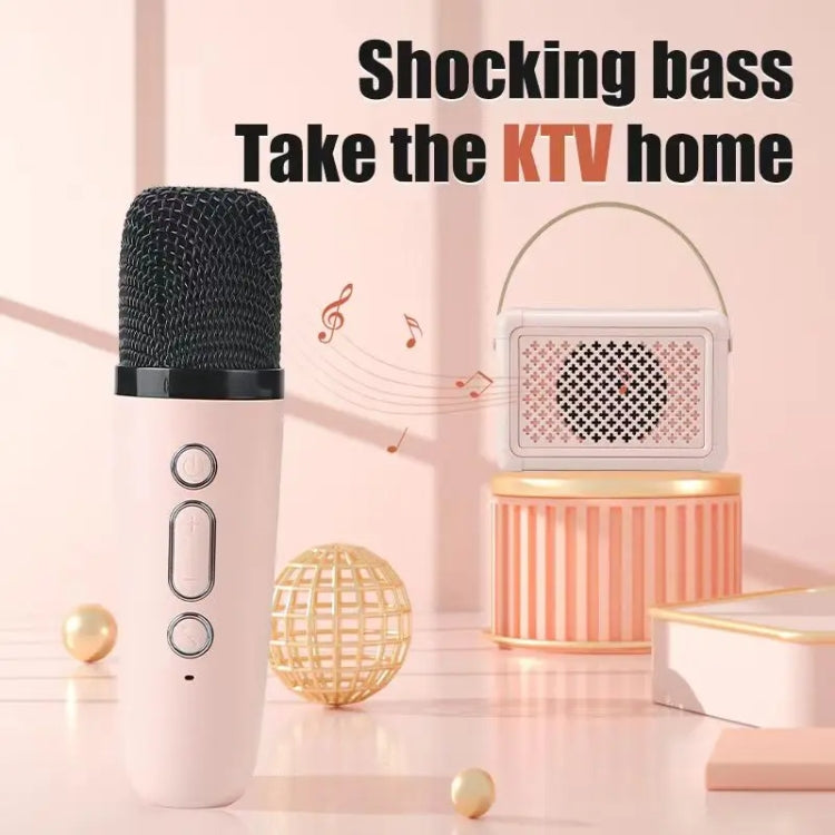 Portable Bluetooth Speaker Home Mini Karaoke Audio, Style: Microphone+Speaker(Pink) - Mini Speaker by buy2fix | Online Shopping UK | buy2fix