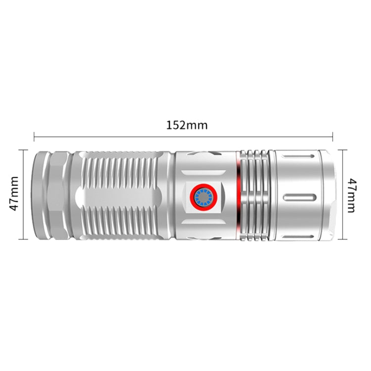 Outdoor White Laser Type-C Charging Telescopic Zoom Flashlight with Power Bank Function(Black) - LED Flashlight by buy2fix | Online Shopping UK | buy2fix