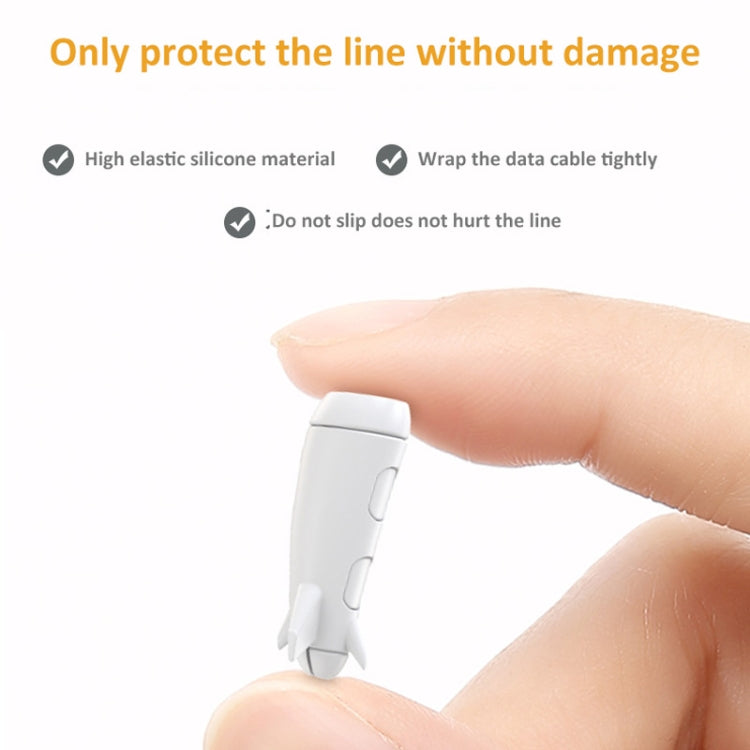 Data Line Protector For IPhone USB Type-C Charger Wire Winder Protection, Spec: Microcephaly +Small Head Band White - Cable Organizer by buy2fix | Online Shopping UK | buy2fix