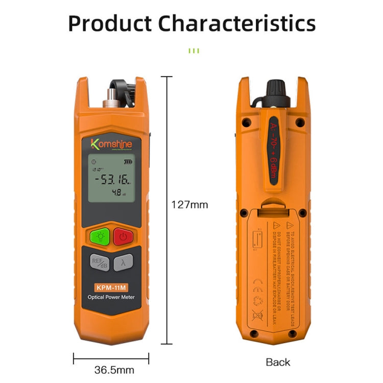 Komshine High Precision Optical Power Meter Mini Fiber Optic Light Attenuation Tester With LED, Specification: A-L/-70dBM to +6DBM - Fiber Optic Test Pen by Komshine | Online Shopping UK | buy2fix