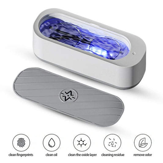 Multifunctional Ultrasonic Cleaner Jewelry Glasses Lenses Cleaning Machine, Spec: Rechargeable With Purple Light by buy2fix