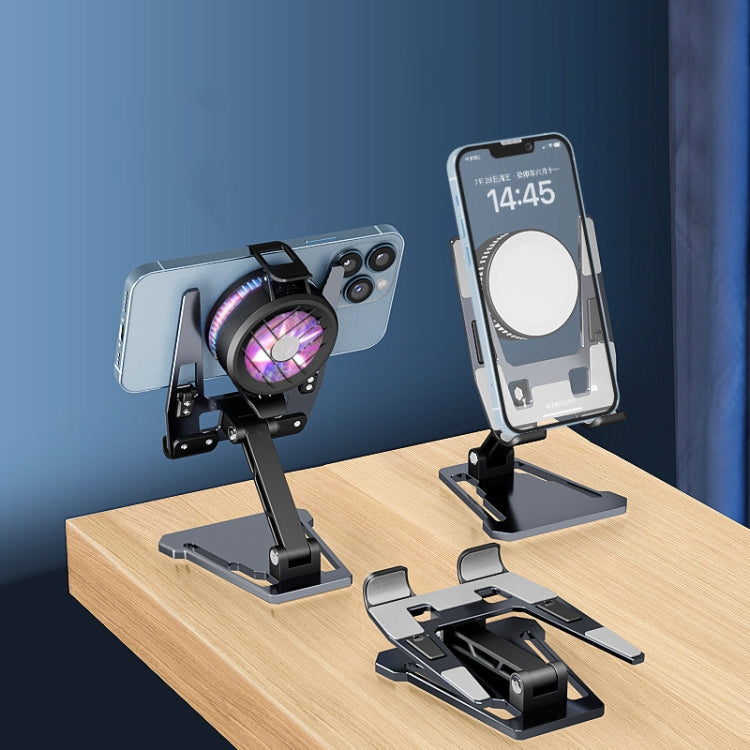 Aluminum Alloy Mobile Phone Holder Foldable Tablet Phone Radiator Stand - Desktop Holder by buy2fix | Online Shopping UK | buy2fix