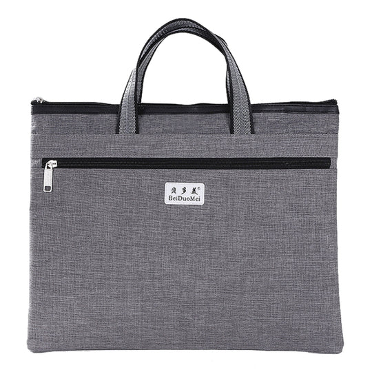 BeiDuoMei Thickened Oxford Cloth Briefcase Portable File Bag A4 Storage File Package(Grey)