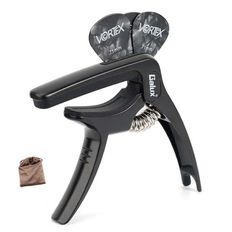 Galux GC501A Acoustic Guitar Pitch Clip Folk Ukulele Metal Clip With Storage Bag, Color: Black - Guitar Tuner Accessories by Galux | Online Shopping UK | buy2fix