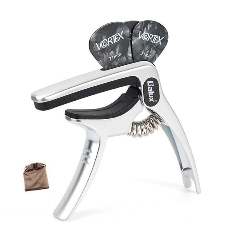 Galux GC501A Acoustic Guitar Pitch Clip Folk Ukulele Metal Clip With Storage Bag, Color: Silver - Guitar Tuner Accessories by Galux | Online Shopping UK | buy2fix