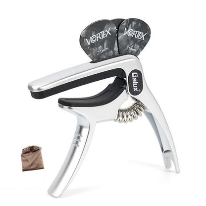 Galux GC501A Acoustic Guitar Pitch Clip Folk Ukulele Metal Clip With Storage Bag, Color: Silver - Guitar Tuner Accessories by Galux | Online Shopping UK | buy2fix