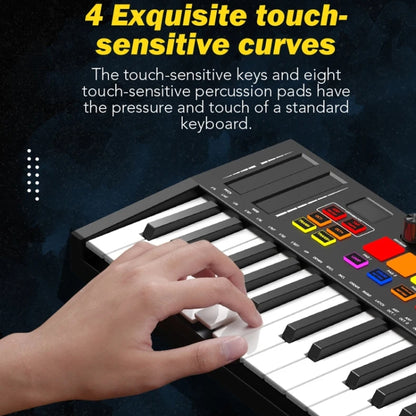 MD02 25 Key USB Keyboard And Drum Pad MIDI Controller Keyboard Piano(Black) - Keyboard Instruments by buy2fix | Online Shopping UK | buy2fix