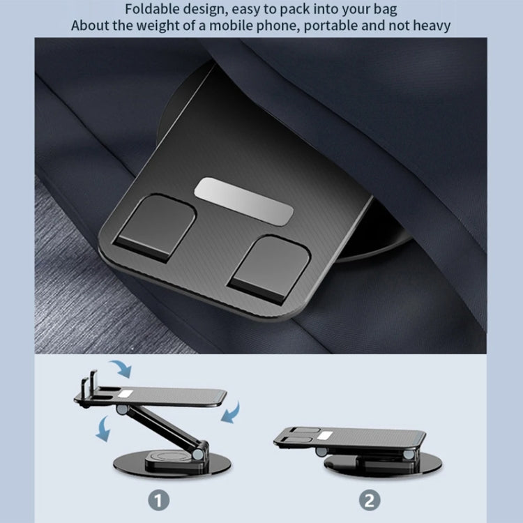 360 Degree Rotating Aluminum Alloy Phone Holder Desktop Telescopic Bracket(Black) - Desktop Holder by buy2fix | Online Shopping UK | buy2fix