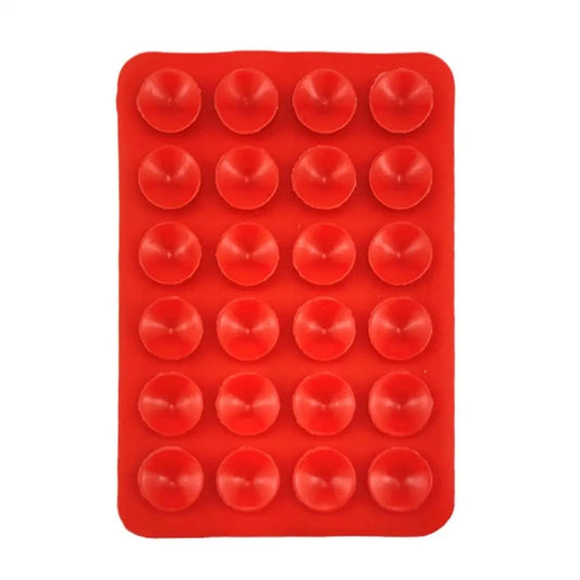 Mobile Phone Silicone 24 Square Shaped Suction Cup Mobile Phone Back Stickers(Red) - Hand-Sticking Bracket by buy2fix | Online Shopping UK | buy2fix