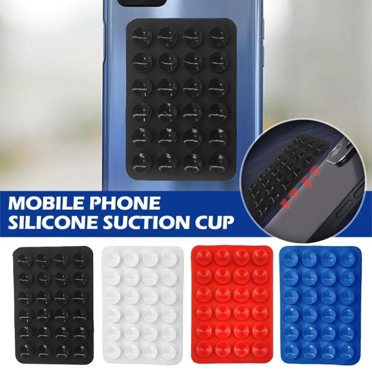 Mobile Phone Silicone 24 Square Shaped Suction Cup Mobile Phone Back Stickers(Black) - Hand-Sticking Bracket by buy2fix | Online Shopping UK | buy2fix