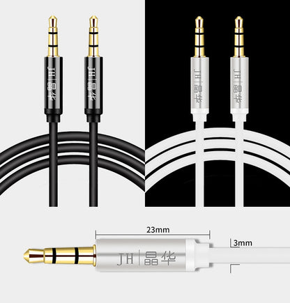 JINGHUA Audio Cable 3.5mm Male To Male AUX Audio Adapter Cable, Size: 2m(4 Knots Black) - Video & Audio Cable by JINGHUA | Online Shopping UK | buy2fix