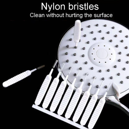 10pcs /Pack Multifunctional Shower Hole Cleaning Brush Anti-Blocking Bath Faucet Washing Tool(White) - Sponges, Cloths & Brushes by buy2fix | Online Shopping UK | buy2fix