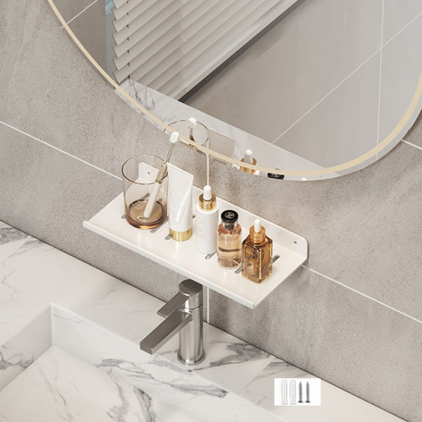 Faucet Rack Home Bathroom Vanity Shelf No Hole Storage Shelf, Length: 30cm (White) by buy2fix