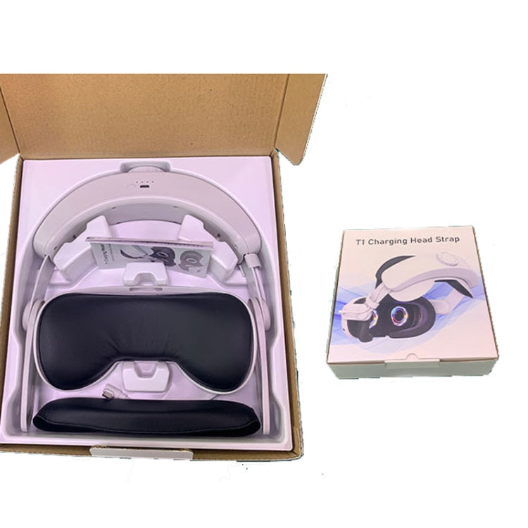 For Meta Quest 3 Rechargeable Headband Adjustable Headstrap Built In 6000mAh Battery(White) by buy2fix
