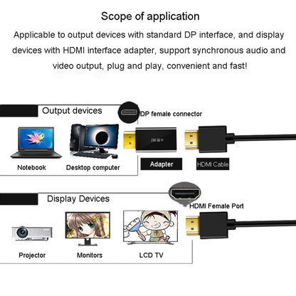 JINGHUA DP Male To HDMI Female Adapter Video Audio Connector, Style: 4K Universal Version -  by JINGHUA | Online Shopping UK | buy2fix