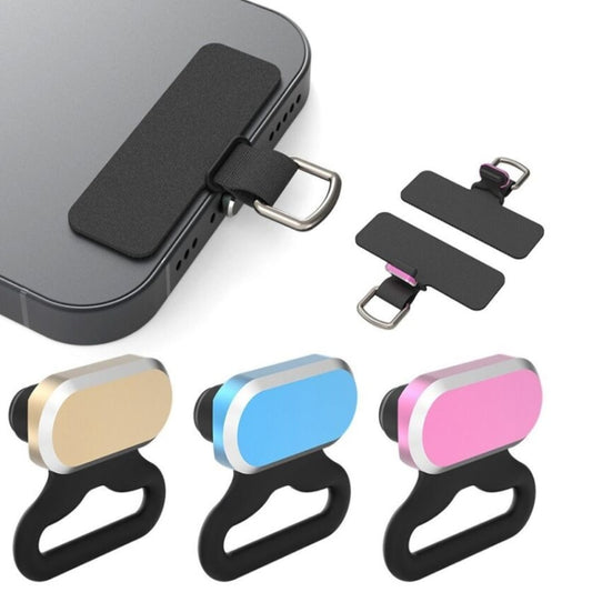 8 Pin 2 In 1 Phone Charging Port Silicone Dust Plug + Lanyard Patch Set(Rose Red) by buy2fix