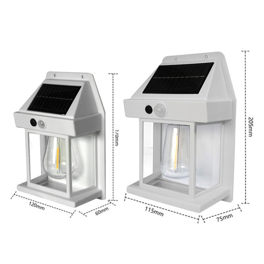 Solar Outdoor Tungsten Wall Light 3 Modes Body Sensing Waterproof Garden Villa Night Light, Spec: Large white by buy2fix