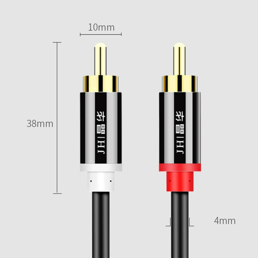 JINGHUA 2RCA Double Lotus Plug Audio Cable Left/Right Channel Stereo Amplifier Connection Wire, Length: 3m by JINGHUA