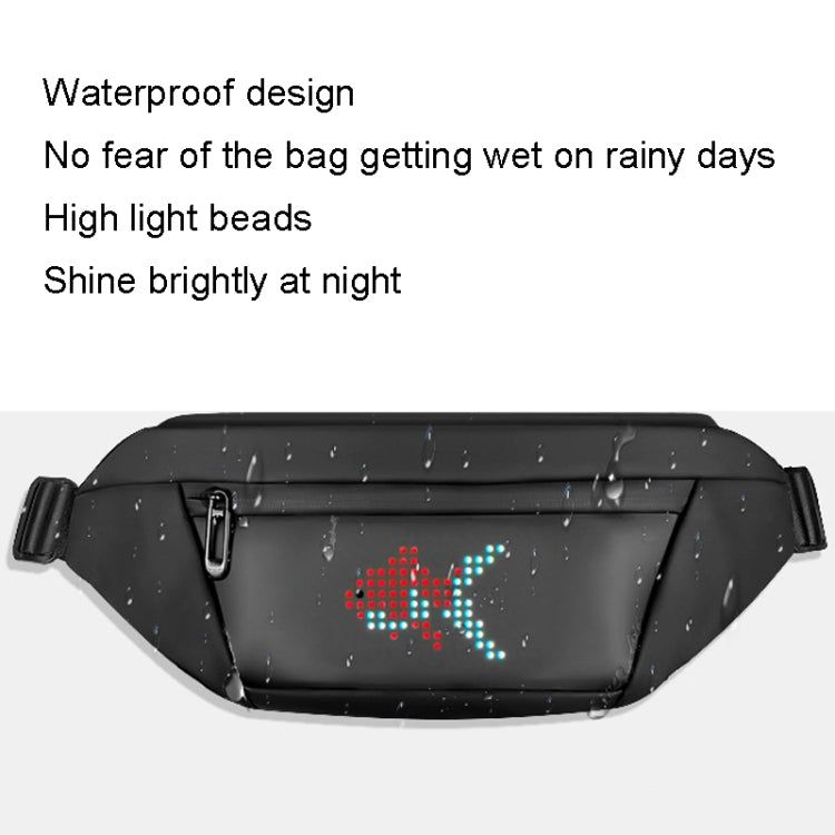 Bluetooth APP Oxford Cloth LED Pocket Outdoor Riding Color LED Waist Bag(Black) - Waist Bags by buy2fix | Online Shopping UK | buy2fix