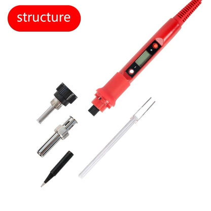 10pcs/ Set  80W Internal Heating Welding Digital Display Soldering Iron Temperature Adjustment Set, Model: Red EU Plug - Electric Soldering Iron by buy2fix | Online Shopping UK | buy2fix