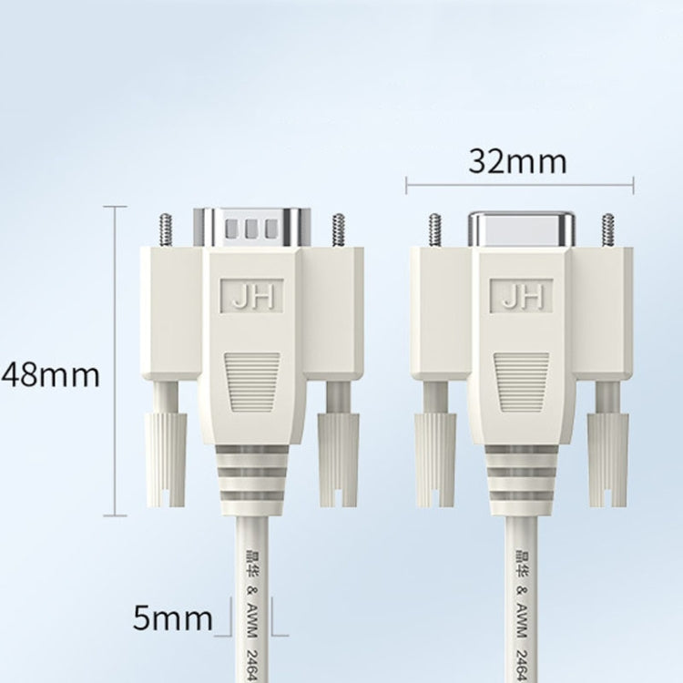 JINGHUA B110 Male To Female DB Cable RS232 Serial COM Cord Printer Device Connection Line, Size: 1.5m(Beige) - RS485 / RS232 Series by JINGHUA | Online Shopping UK | buy2fix