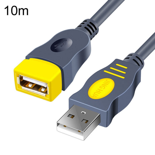 JINGHUA U111 USB 2.0 Data Extension Cable Computer Audio/Video Adapter Cord, Size: 10m(Gray)