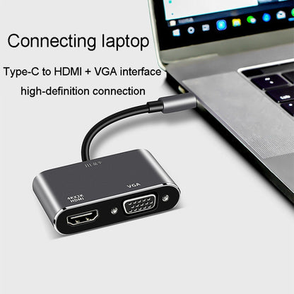 JINGHUA Z321 Multifunctional HUB Docking Station Converter, Interface: Type-C To HDMI+VGA by JINGHUA