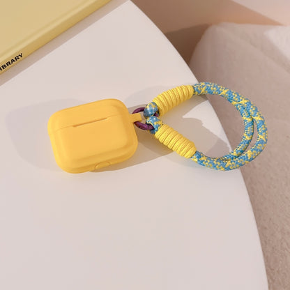 For AirPodS Pro 2 Dopamine Contrast Color Silicone Earphone Cover With Hand Strap(Yellow) - For AirPods Pro 2 by buy2fix | Online Shopping UK | buy2fix