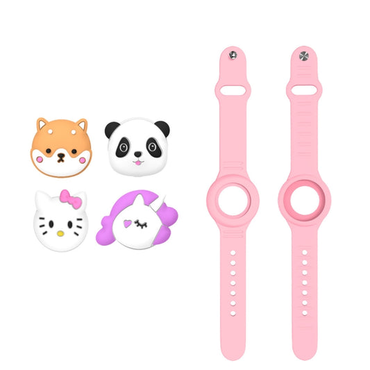 For AirTag Watch Strap Cartoon Cute Anti-lost Device Silicone Protective Cover, Color: Pink - Watch Strap Series by buy2fix | Online Shopping UK | buy2fix