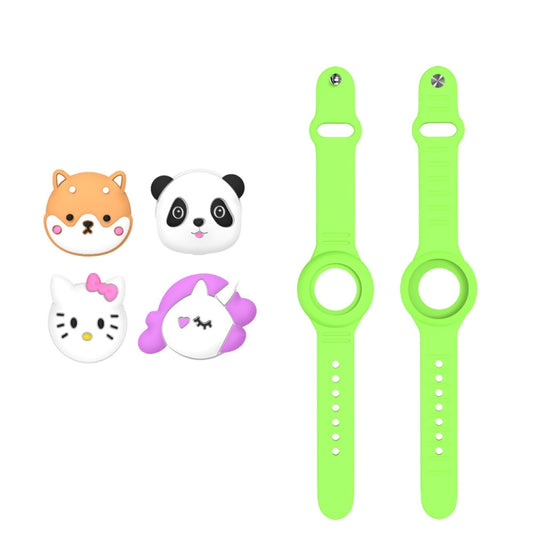 For AirTag Watch Strap Cartoon Cute Anti-lost Device Silicone Protective Cover, Color: Luminous Green - Watch Strap Series by buy2fix | Online Shopping UK | buy2fix
