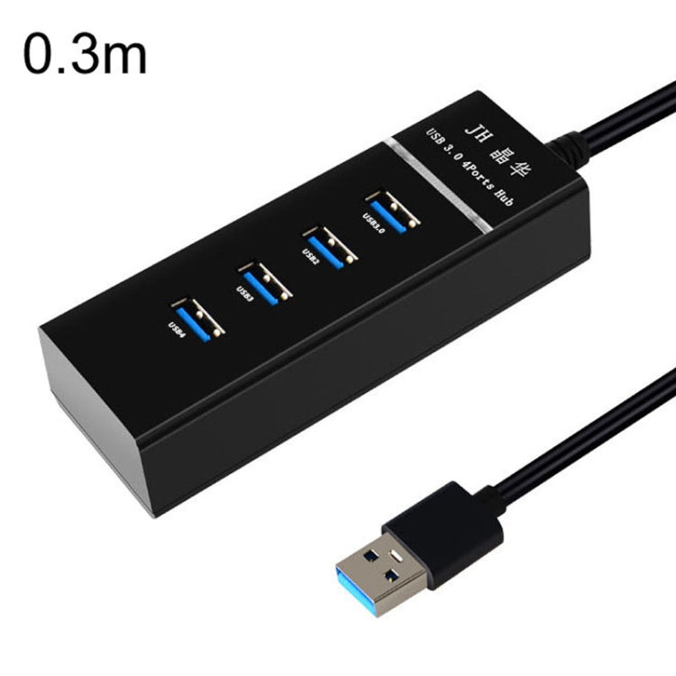 JINGHUA N606A USB3.0 Splitter One To Four Computer HUB Docking Station Connector, Size: 0.3m(Black) - USB 3.0 HUB by JINGHUA | Online Shopping UK | buy2fix