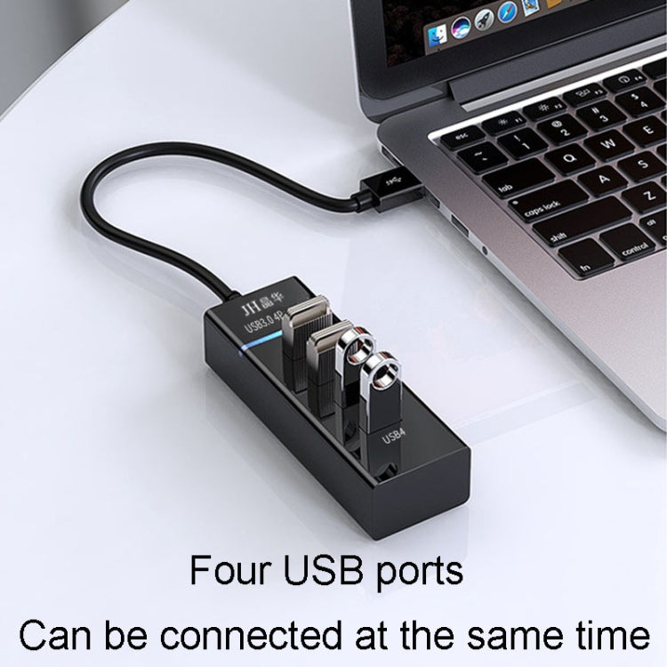 JINGHUA N606A USB3.0 Splitter One To Four Computer HUB Docking Station Connector, Size: 0.3m(White) - USB 3.0 HUB by JINGHUA | Online Shopping UK | buy2fix