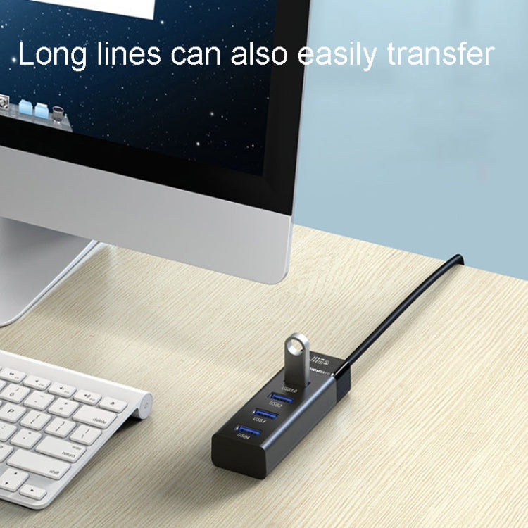 JINGHUA N606A USB3.0 Splitter One To Four Computer HUB Docking Station Connector, Size: 0.3m(Black) - USB 3.0 HUB by JINGHUA | Online Shopping UK | buy2fix