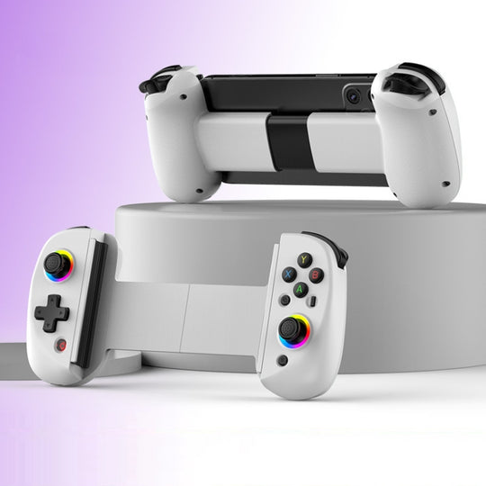 D8 Mobile Phone Stretch Band Light Gamepad Dual Hall Wireless Bluetooth Somatic Vibration Grip for PC / Android / IOS / Tablet / PS3 / PS4 / Switch, Color: White