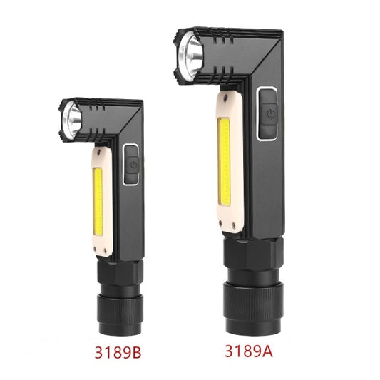 XPG+COB Red White Light USB Rechargeable Folding Strong Light Flashlight, Style: 3189B Small With Headlight Belt by buy2fix