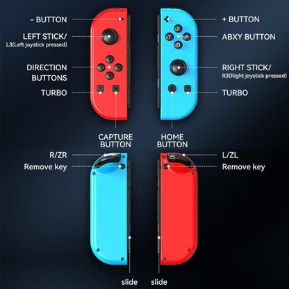 JOY-02 Gaming Left And Right Handle With RGB Lights Body Feel Bluetooth Gamepad For Switch / Switch OLED / Switch Pro / Switch Lite / Switch Joycon(Black) - Gamepads by buy2fix | Online Shopping UK | buy2fix