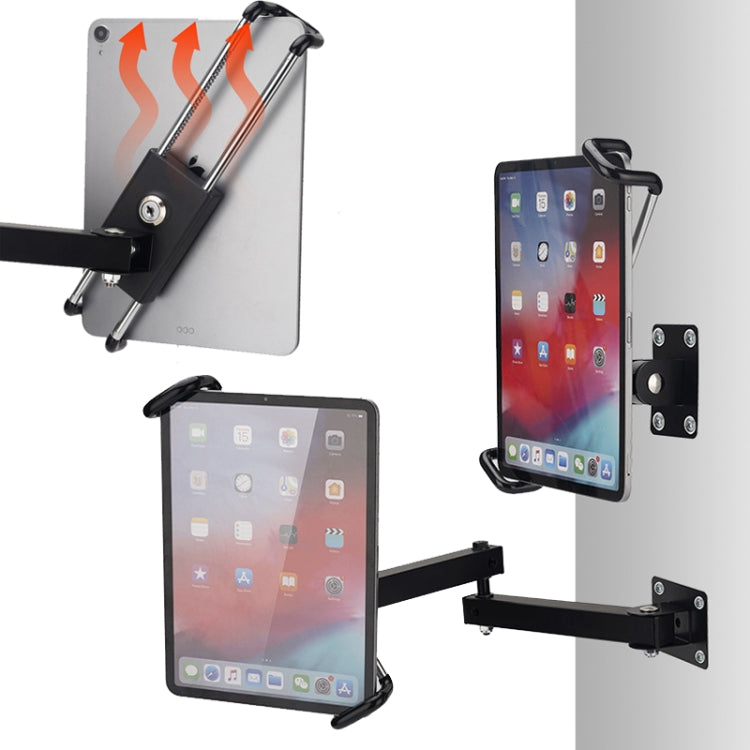 Tablet Wall Mount Holder Foldable Extendable Aluminum Alloy Mount With Anti Theft Security Lock - Lazy Bracket by buy2fix | Online Shopping UK | buy2fix