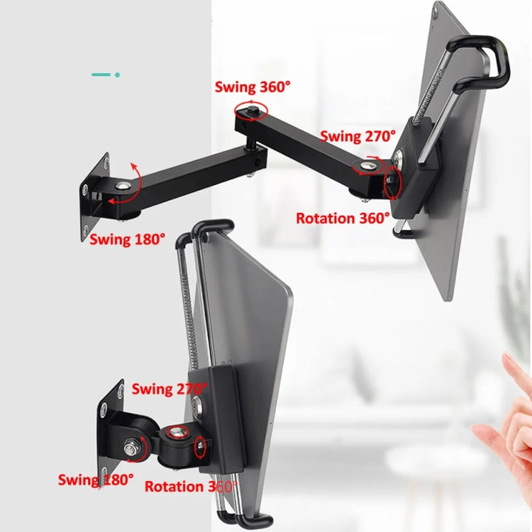 Tablet Wall Mount Holder Foldable Extendable Aluminum Alloy Mount With Anti Theft Security Lock - Lazy Bracket by buy2fix | Online Shopping UK | buy2fix