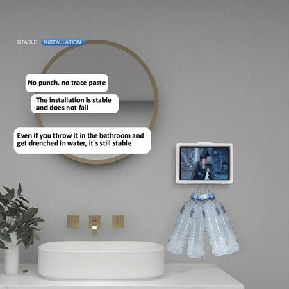 Waterproof Shower Tablet Holder Case Bathroom Kitchen Wall Mount Storage Box For IPad(Black) - Shower & Wall Mounts by buy2fix | Online Shopping UK | buy2fix