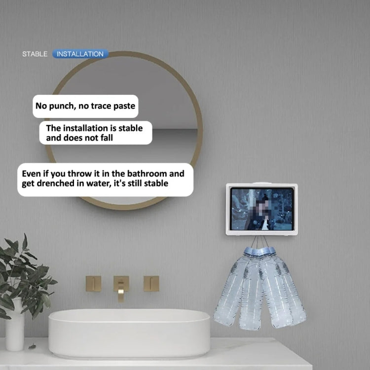 Waterproof Shower Tablet Holder Case Bathroom Kitchen Wall Mount Storage Box For IPad(White) - Shower & Wall Mounts by buy2fix | Online Shopping UK | buy2fix