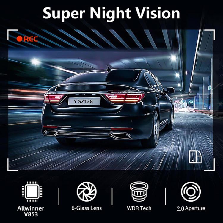 3-Inch Dual-Lens Front 4K + Rear 2K HD WiFi Connected Driving Recorder(A5) - Car DVRs by buy2fix | Online Shopping UK | buy2fix